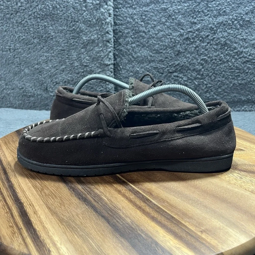 DOCKERS‎ Men's 9-10 lace Up Flat Slippers Shoes Brown Sandals Cotton